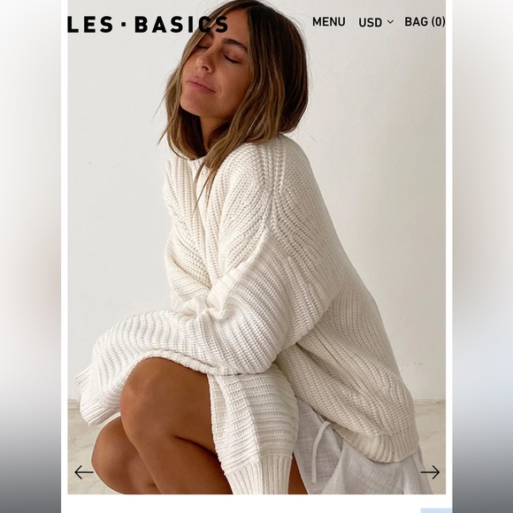 Les Basics Chunky Knit Fred Bone Sweater - Picture 4 of 9